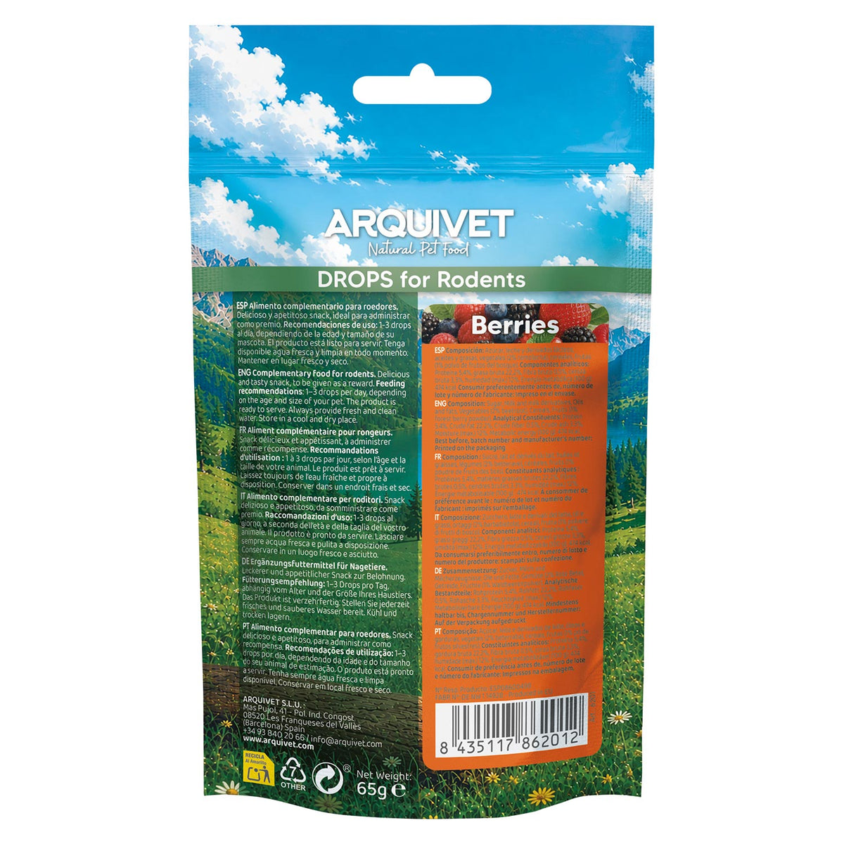 Drops per roditori – Frutti di bosco - 65 gr