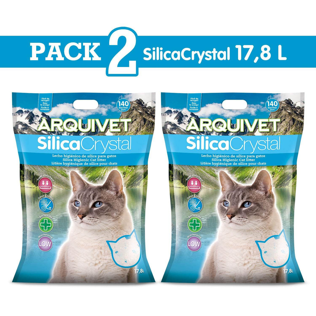 Lecho higiénico de arena de sílice para gatos - Arquivet