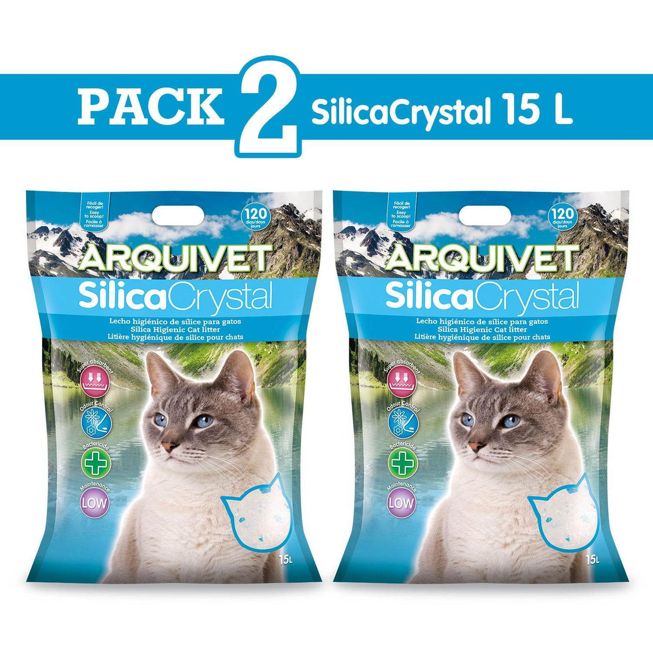 Lecho higiénico de arena de sílice para gatos - Arquivet