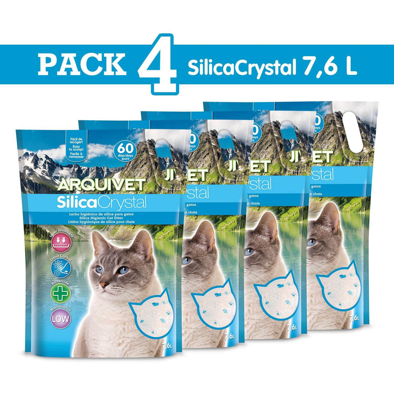 Lecho higiénico de arena de sílice para gatos - Arquivet