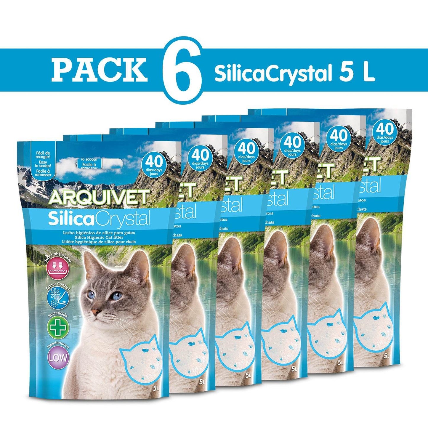 Lecho higiénico de arena de sílice para gatos - Arquivet