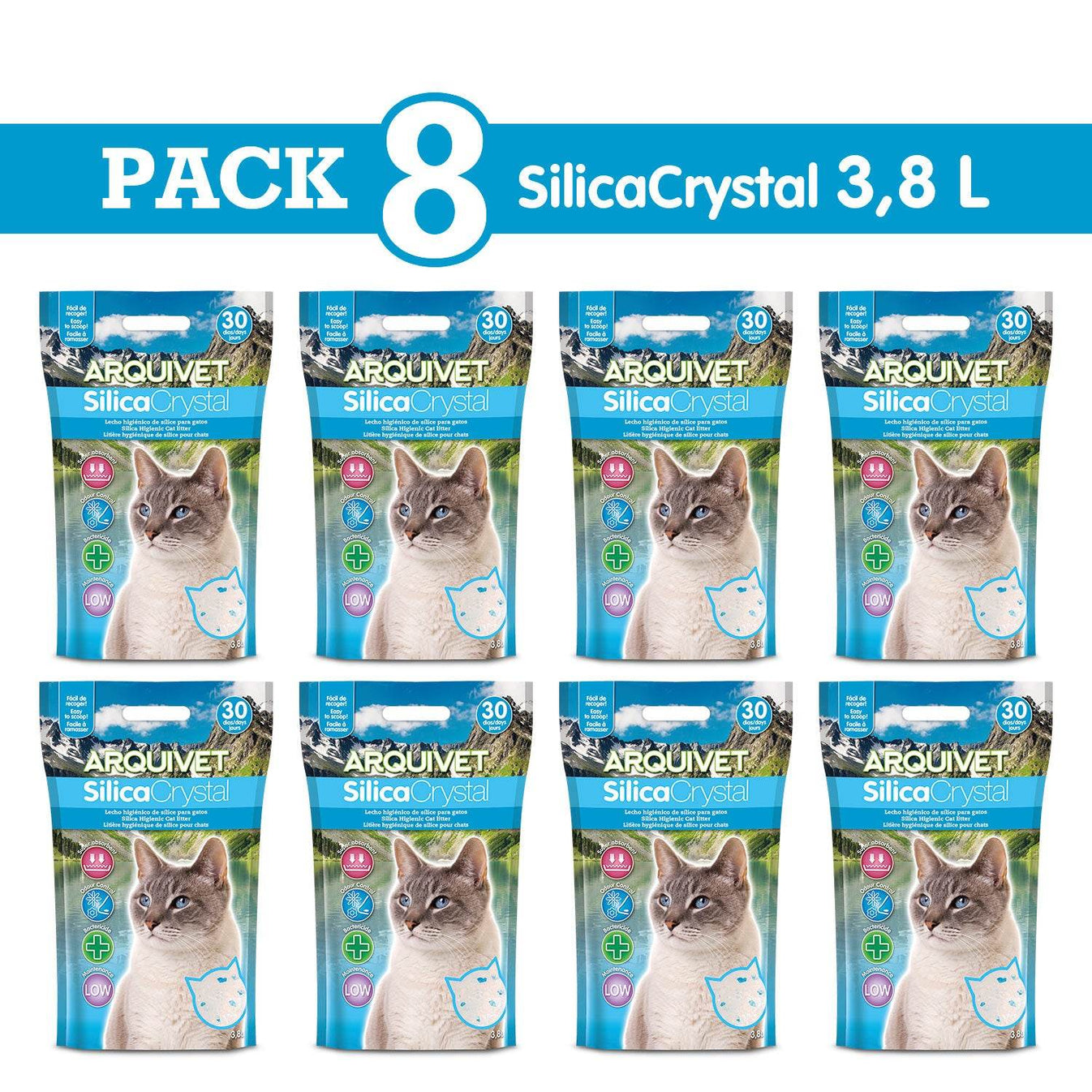 Lecho higiénico de arena de sílice para gatos - Arquivet