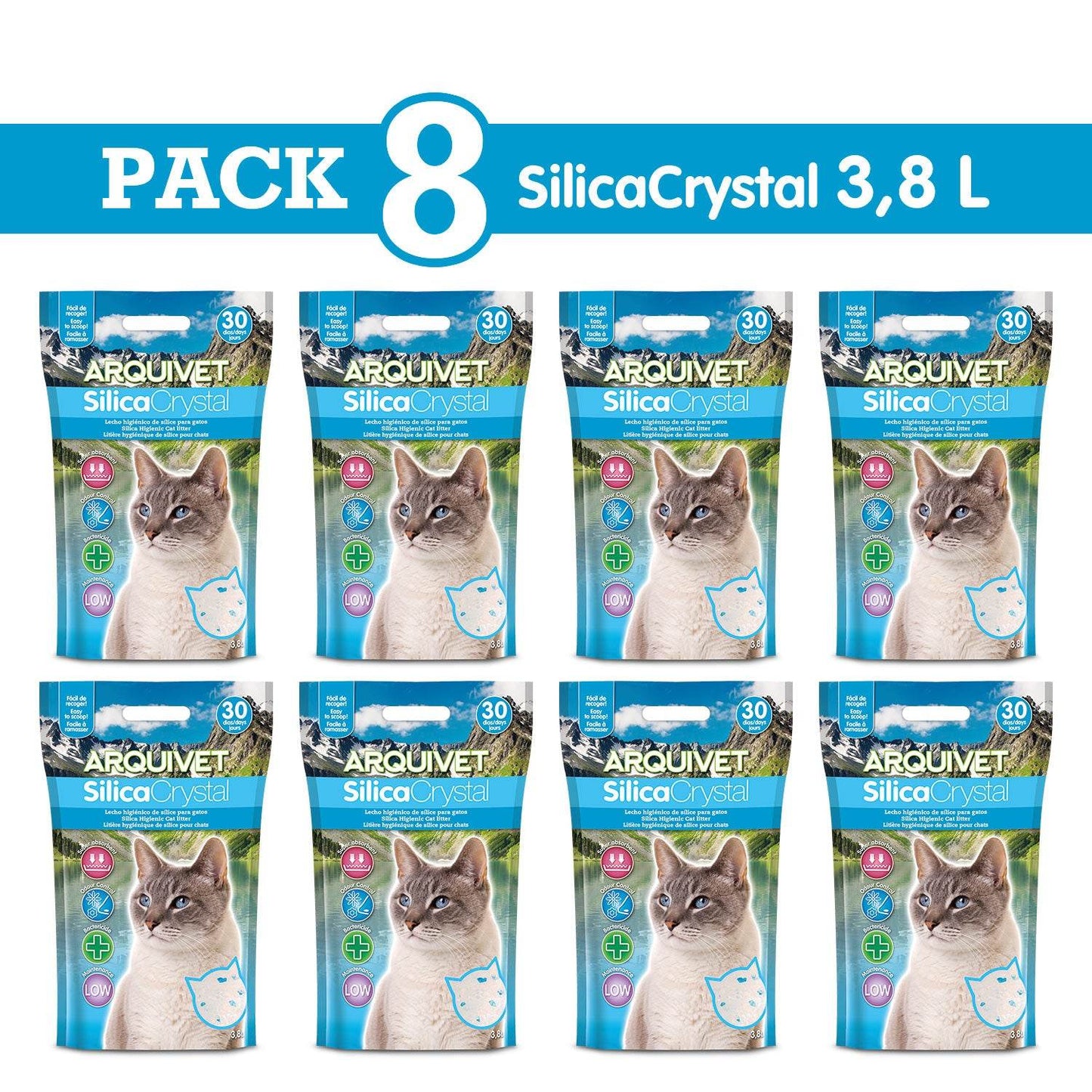 Lecho higiénico de arena de sílice para gatos - Arquivet