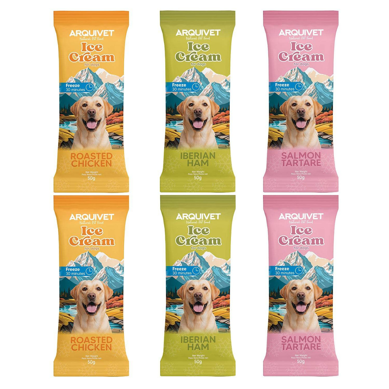 Pack de 6 Helados para perros - multisabor - Arquivet
