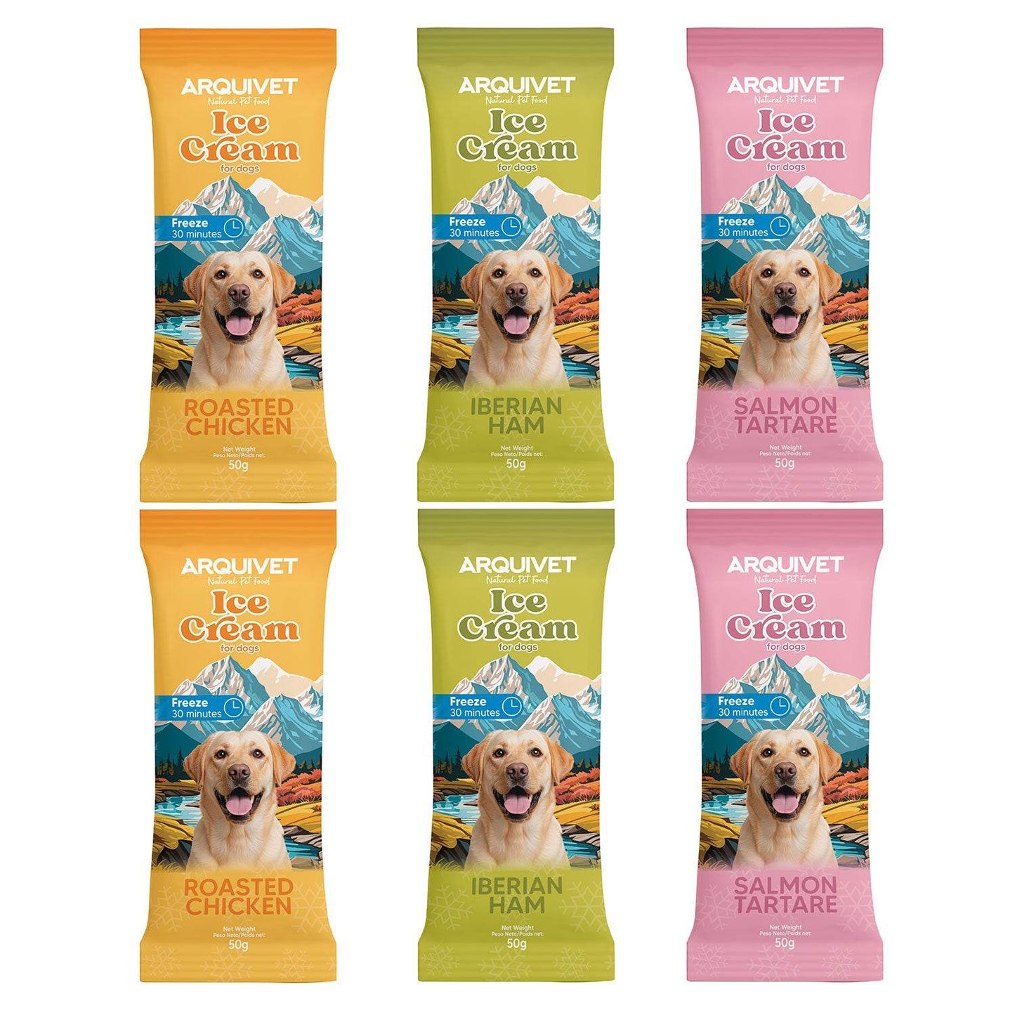 Pack de 6 Helados para perros - multisabor - Arquivet