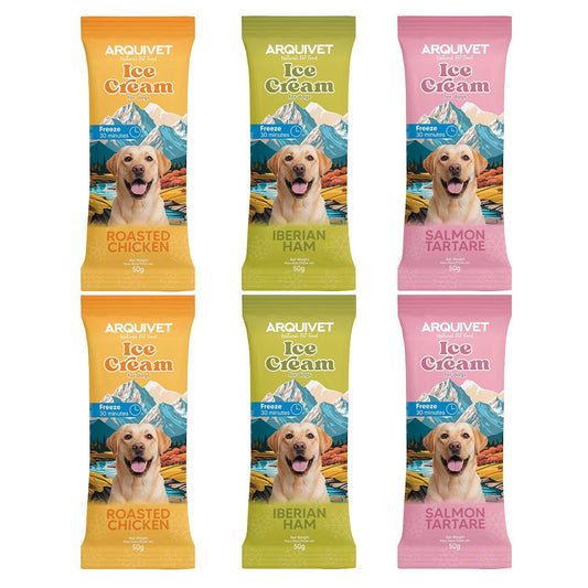 Pack de 6 Helados para perros - multisabor - Arquivet