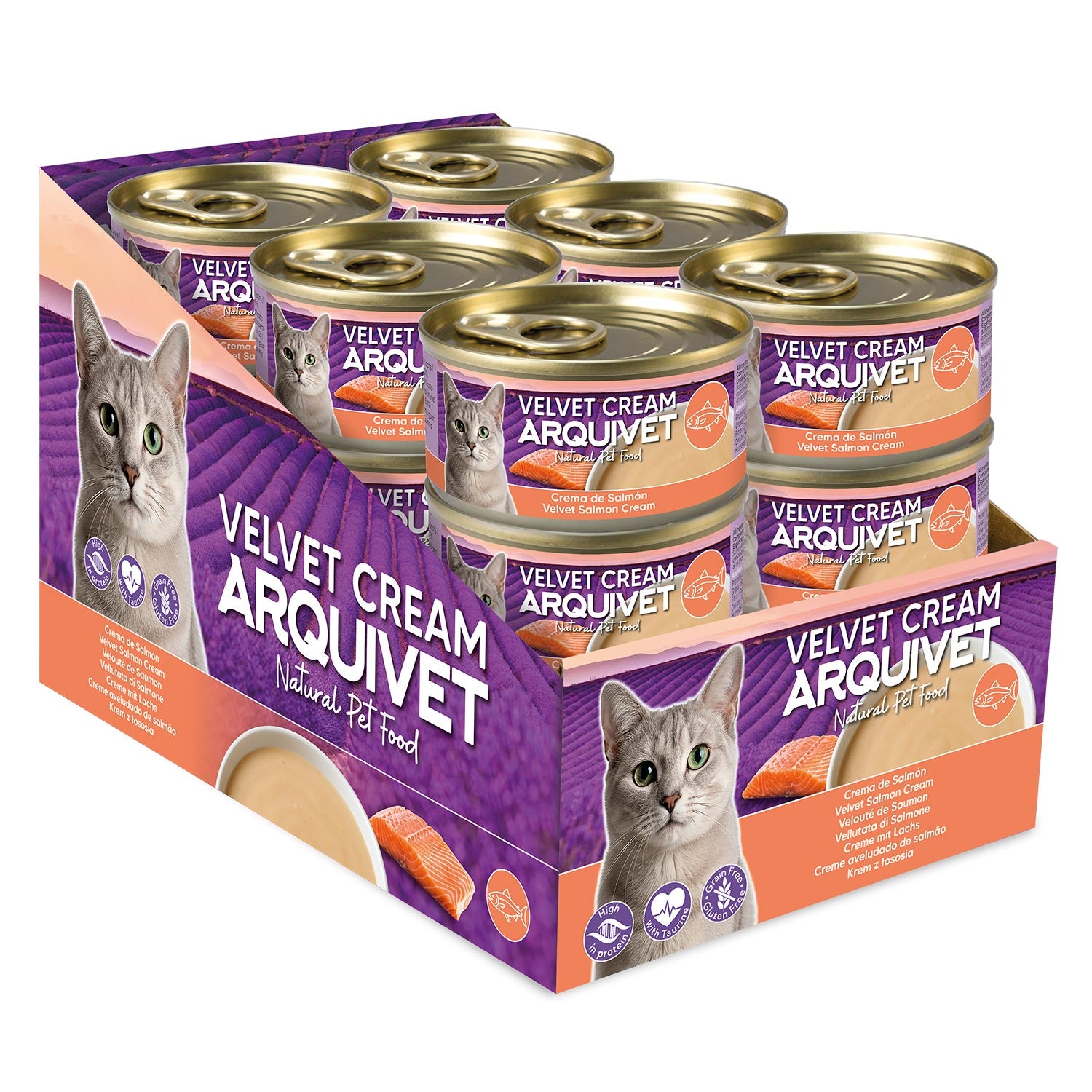 PACK 24 uds - Crema de Salmón - Velvet Cream - Para gatos - 80g
