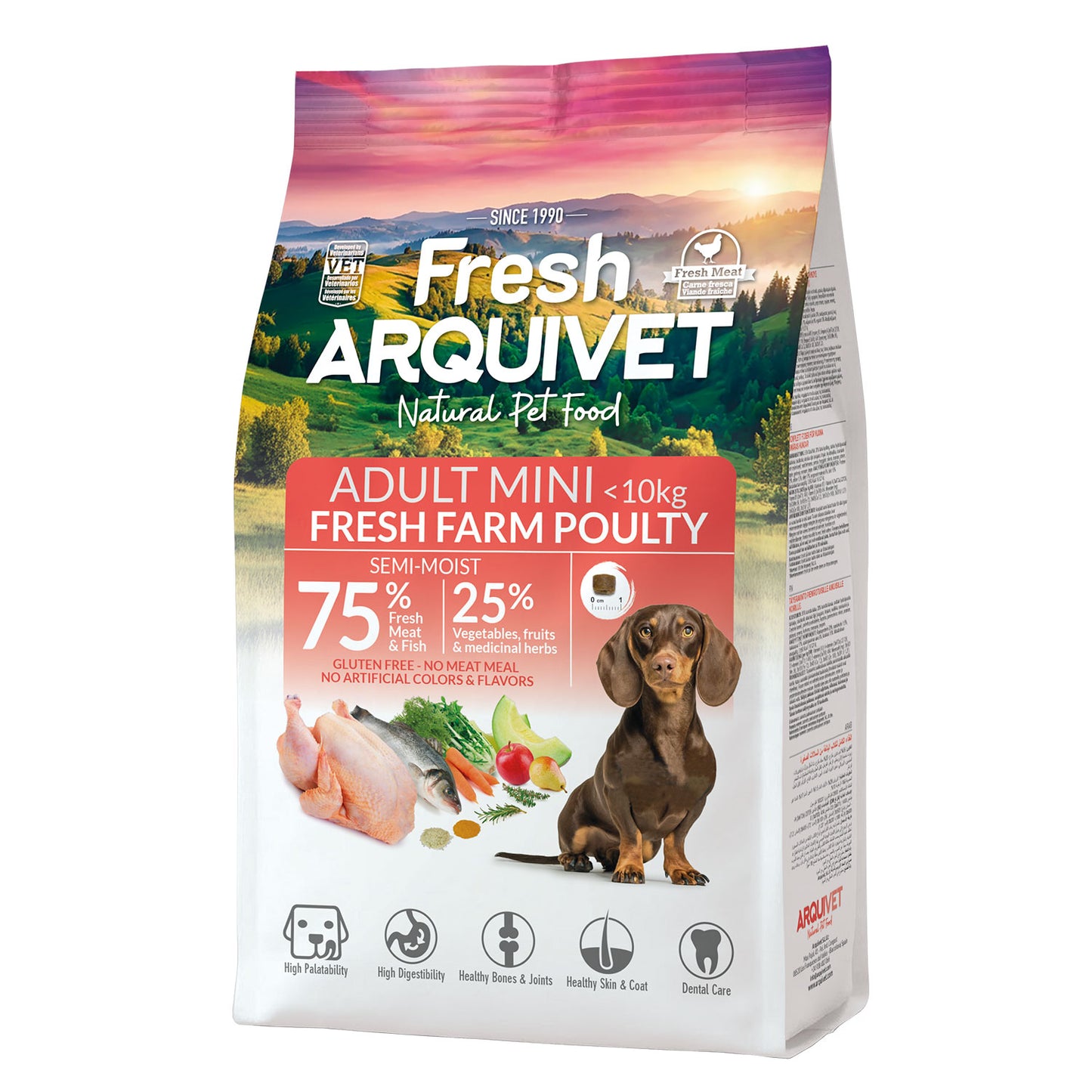 Alimento semihúmedo con Pollo de Corral fresco para perros de razas MINI - Fresh