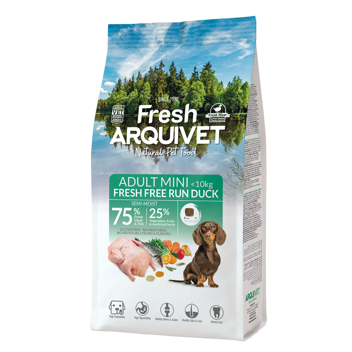 Alimento semihúmedo con Pato de Granja fresco para perros de razas MINI - Fresh