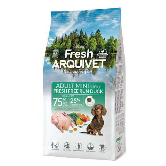 Alimento semi-umido con Anatra da fattoria fresco per cani di razze mini – Fresh