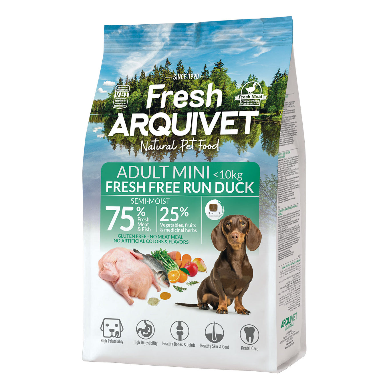 Alimento semihúmedo con Pato de Granja fresco para perros de razas MINI - Fresh