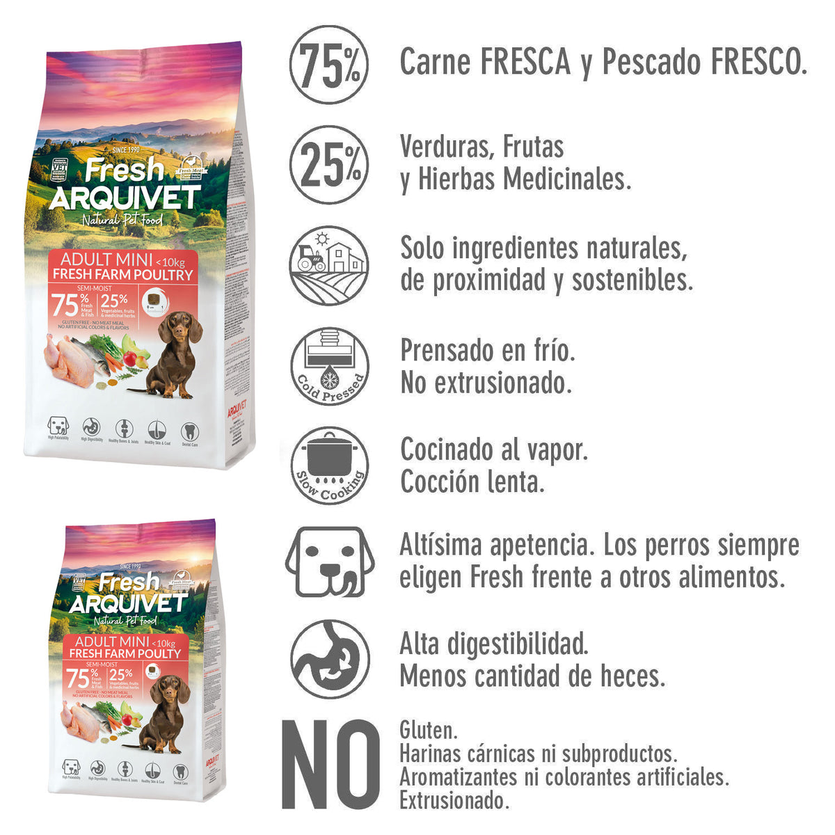 Alimento semihúmedo con Salmón y Pavo fresco para perros de razas MINI - Fresh