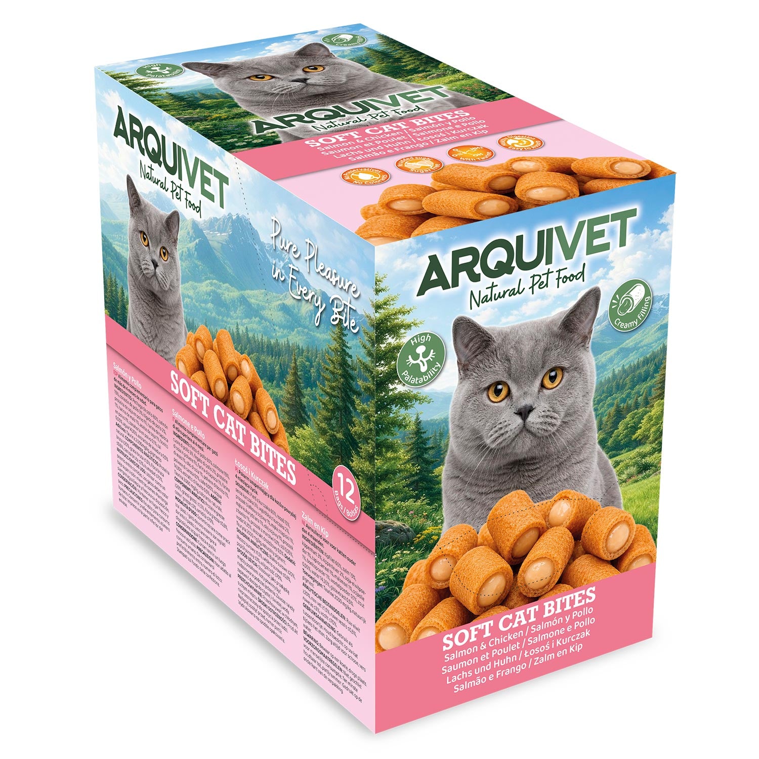PACK 12 unidades - Soft Cat Bites - Salmón y Pollo (con Display)