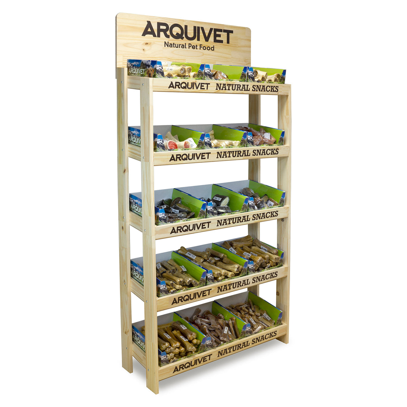Natural Snacks wooden display. Measurements: 88x37.5x192cm.