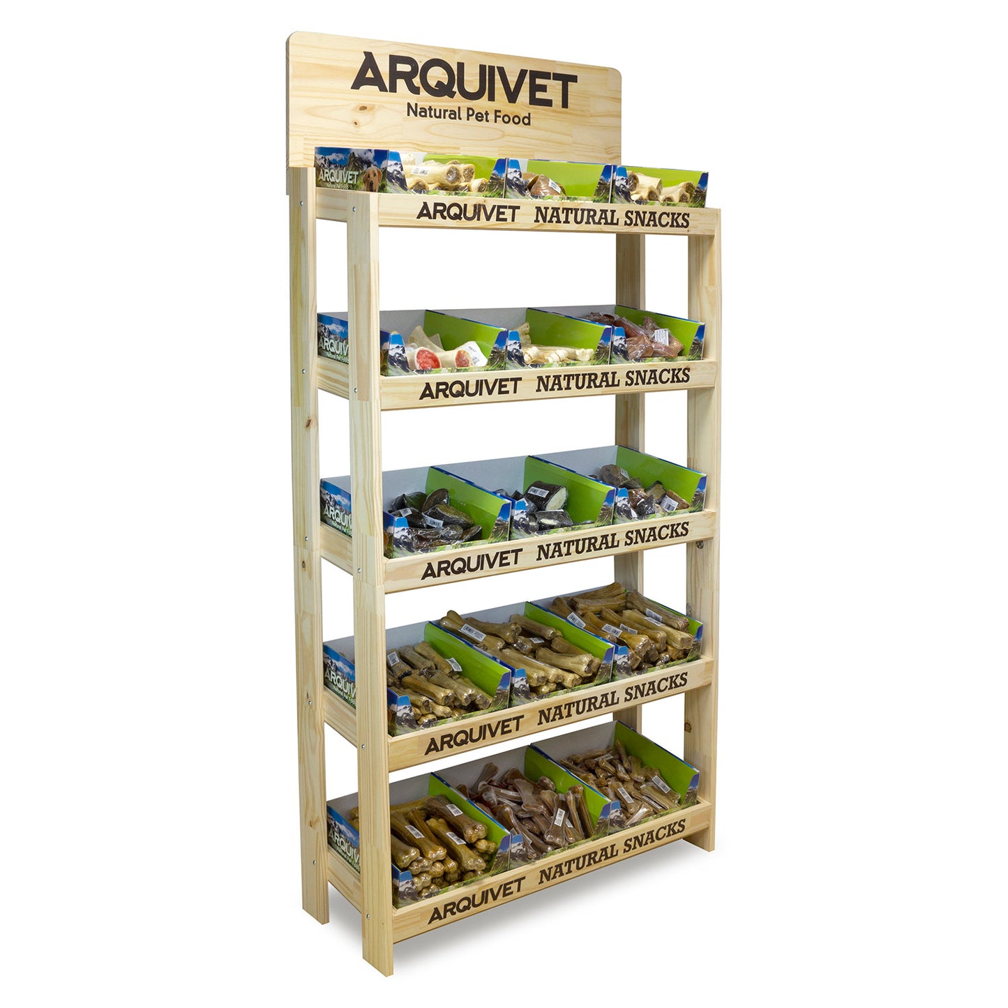 Natural Snacks wooden display. Measurements: 88x37.5x192cm.
