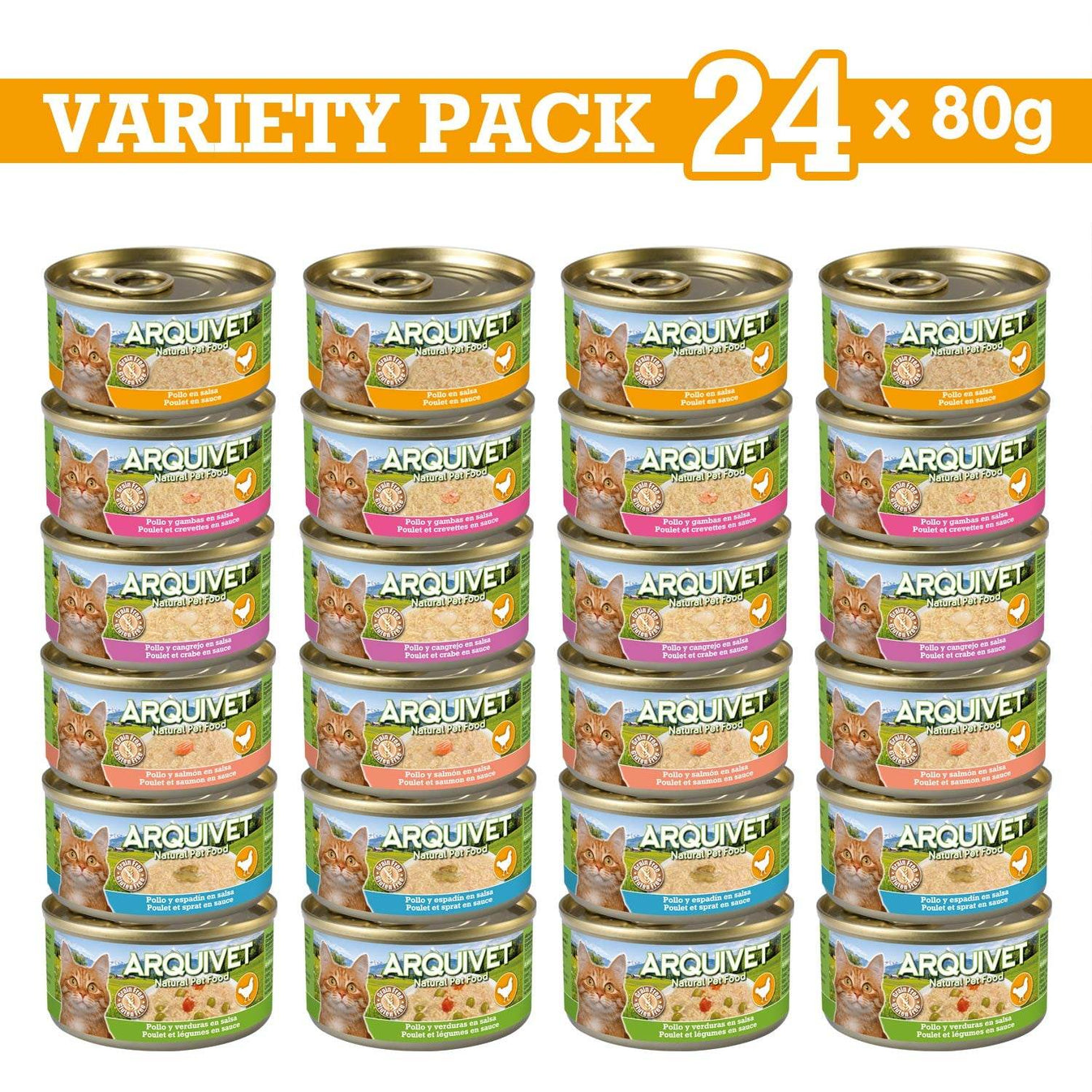 Variety pack 24 latas 80gr (6 recetas) - Arquivet