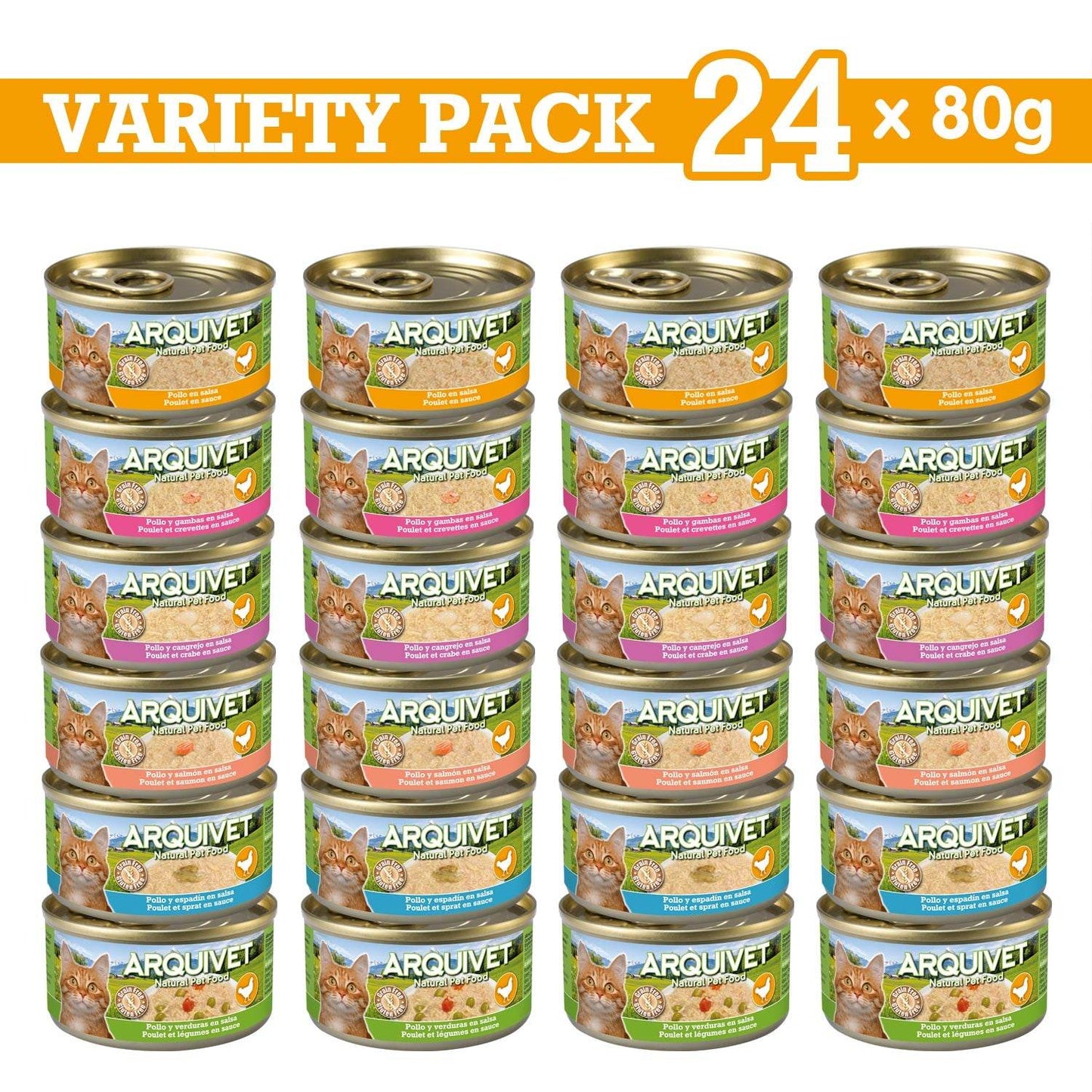 Variety pack 24 latas 80gr (6 recetas) - Arquivet
