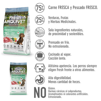 Fresh-Pienso semihúmedo de Cerdo Ibérico para perros de raza pequeña - Arquivet