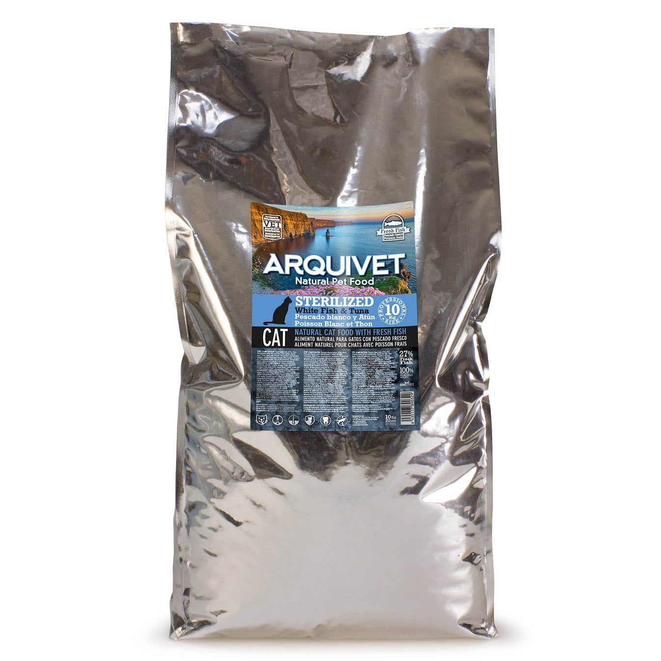 Pienso Super Premium de pescado blanco y atún para gatos esterilizados (Carne fresca) - Arquivet