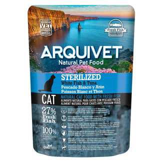 Pienso Super Premium de pescado blanco y atún para gatos esterilizados (Carne fresca) - Arquivet