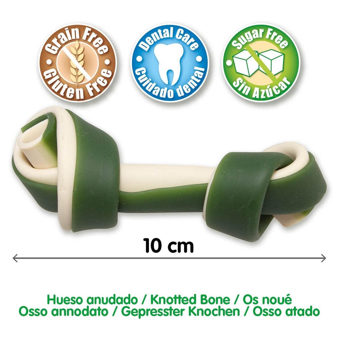 DENTAL TREATS Knotted Bone 10cm/45g (Expo 50 un.) - Arquivet