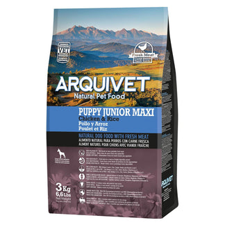 Pienso Super Premium de Pollo y Arroz para cachorros Maxi (carne fresca) - Arquivet