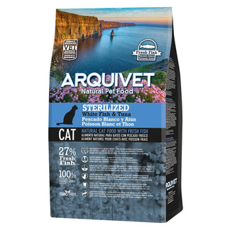 Pienso Super Premium de pescado blanco y atún para gatos esterilizados (Carne fresca) - Arquivet