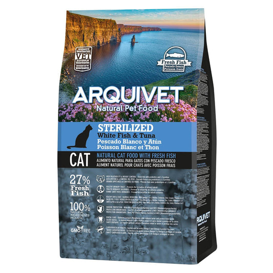 Pienso Super Premium de pescado blanco y atún para gatos esterilizados (Carne fresca) - Arquivet