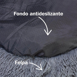 Cama redonda suave gris oscuro - Arquivet