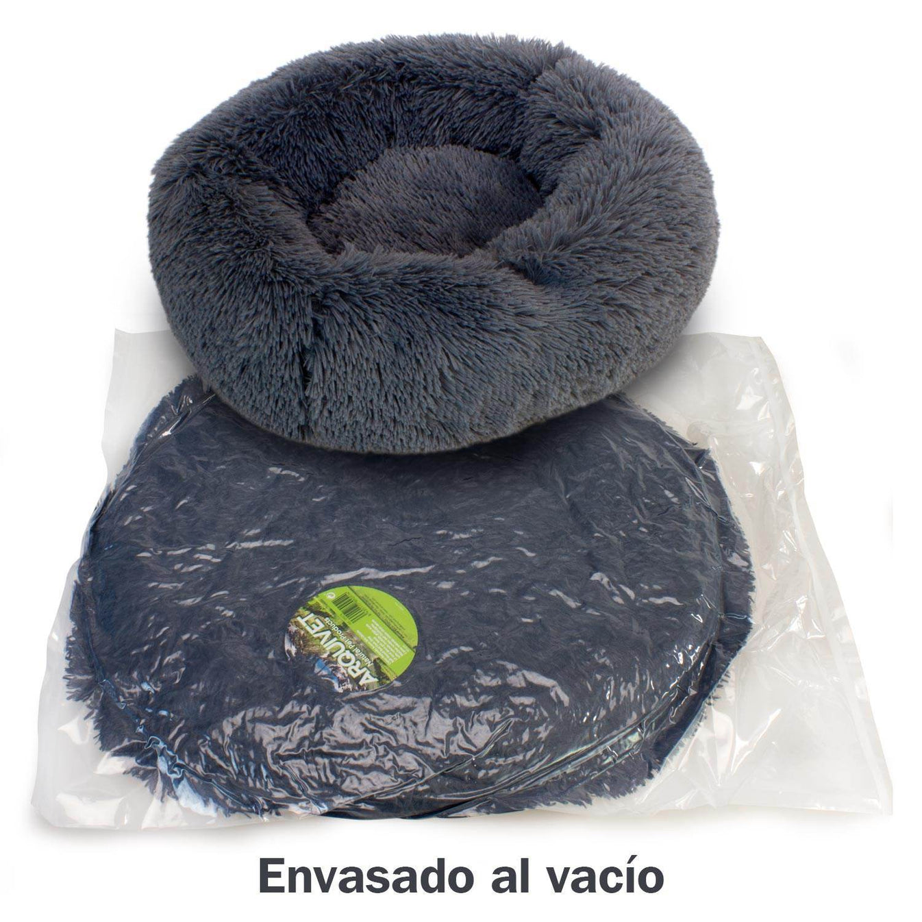 Cama redonda suave gris oscuro - Arquivet