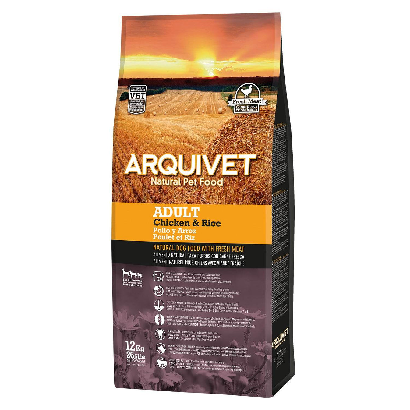 Pienso Super Premium de Pollo y Arroz (carne fresca) - Arquivet