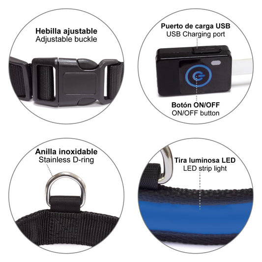 Collar luminoso LED - Azul