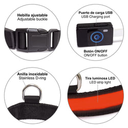 Collar luminoso LED - Rojo