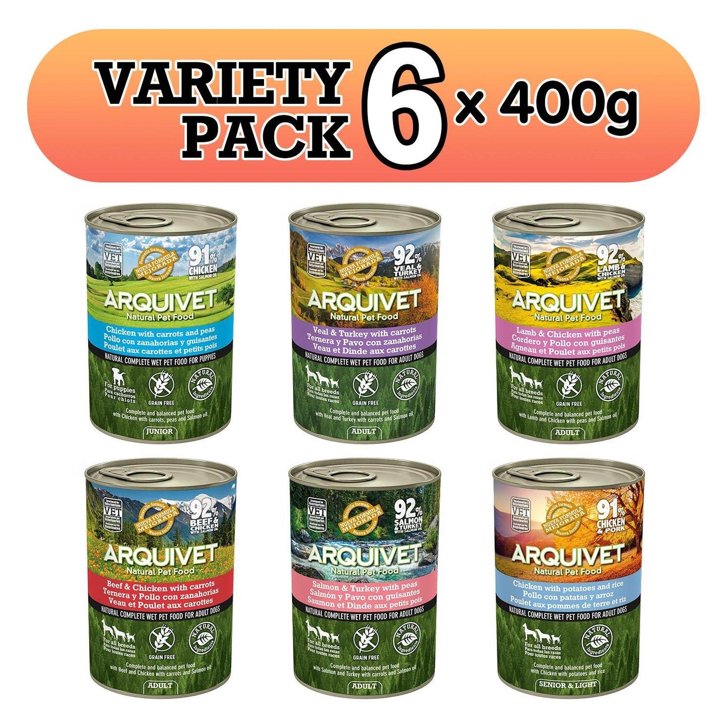 VARIETY PACK de Paté 6x400gr - Arquivet