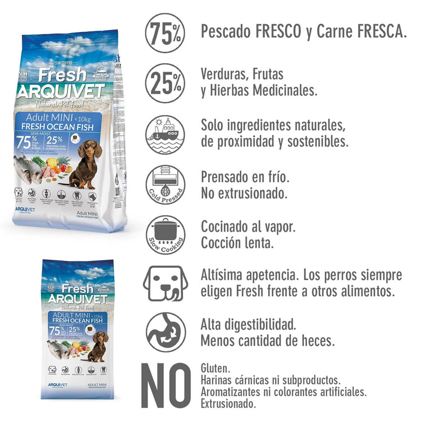 Fresh-Pienso semihúmedo de Pescado para perros de raza pequeña - Arquivet