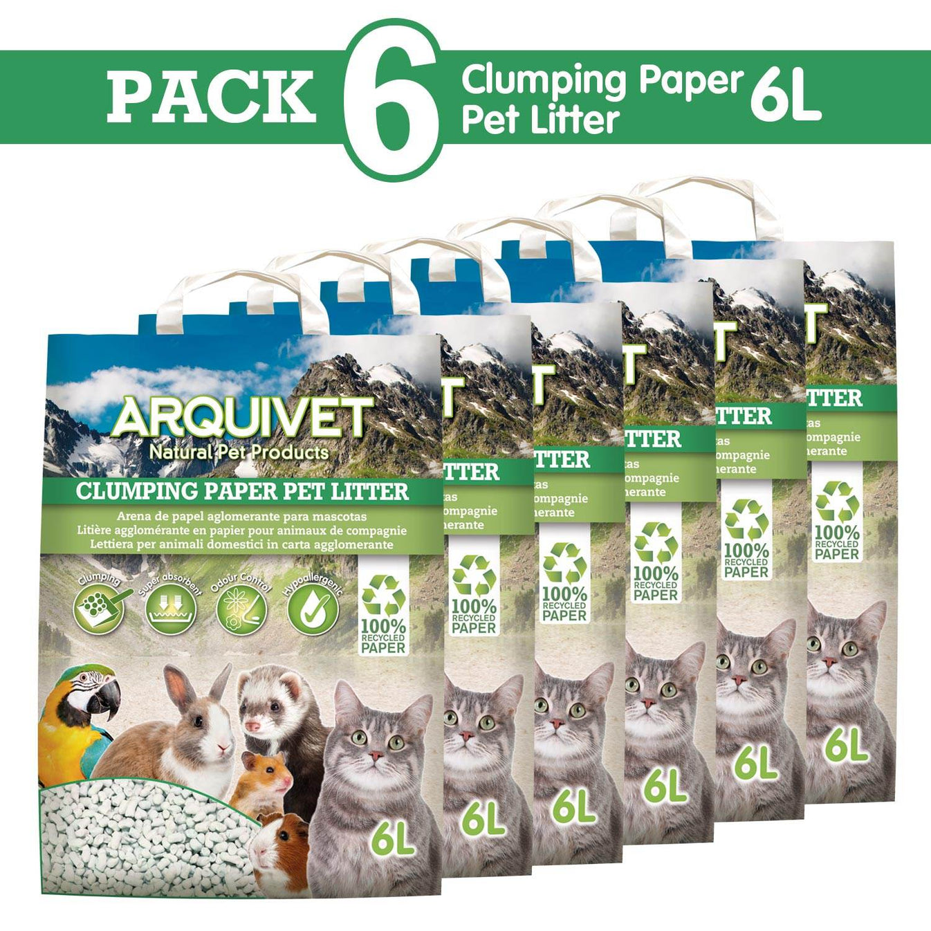 Clumping Paper Pet Litter - Arena aglomerante de papel - Arquivet