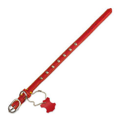 Basic red leather collar - Arquivet