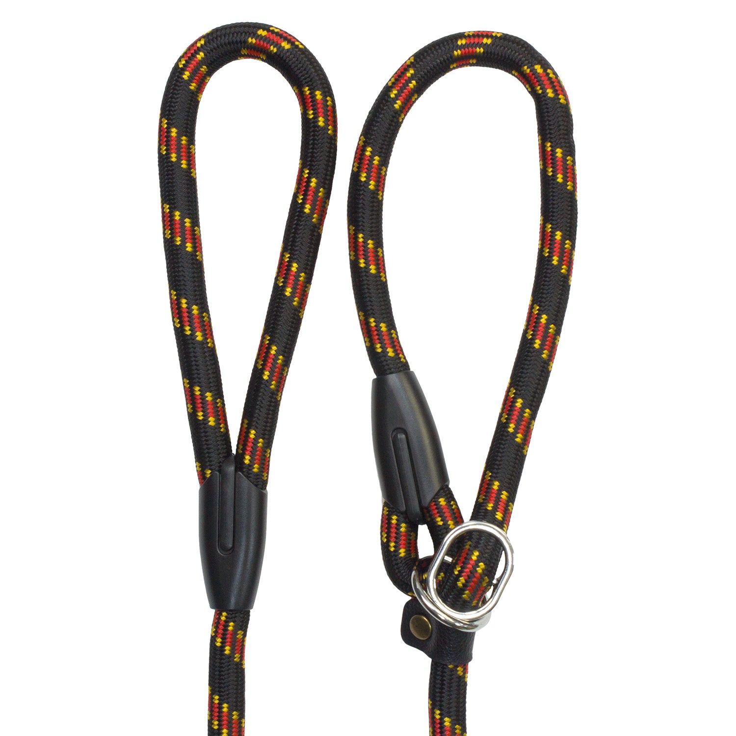 Tirador deslizante cuerda de montaña - Cuello ajustable - reflectante negro - ∅1,3cm x 1,2m