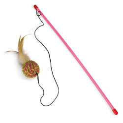 Palo rosa con bola y plumas - Arquivet